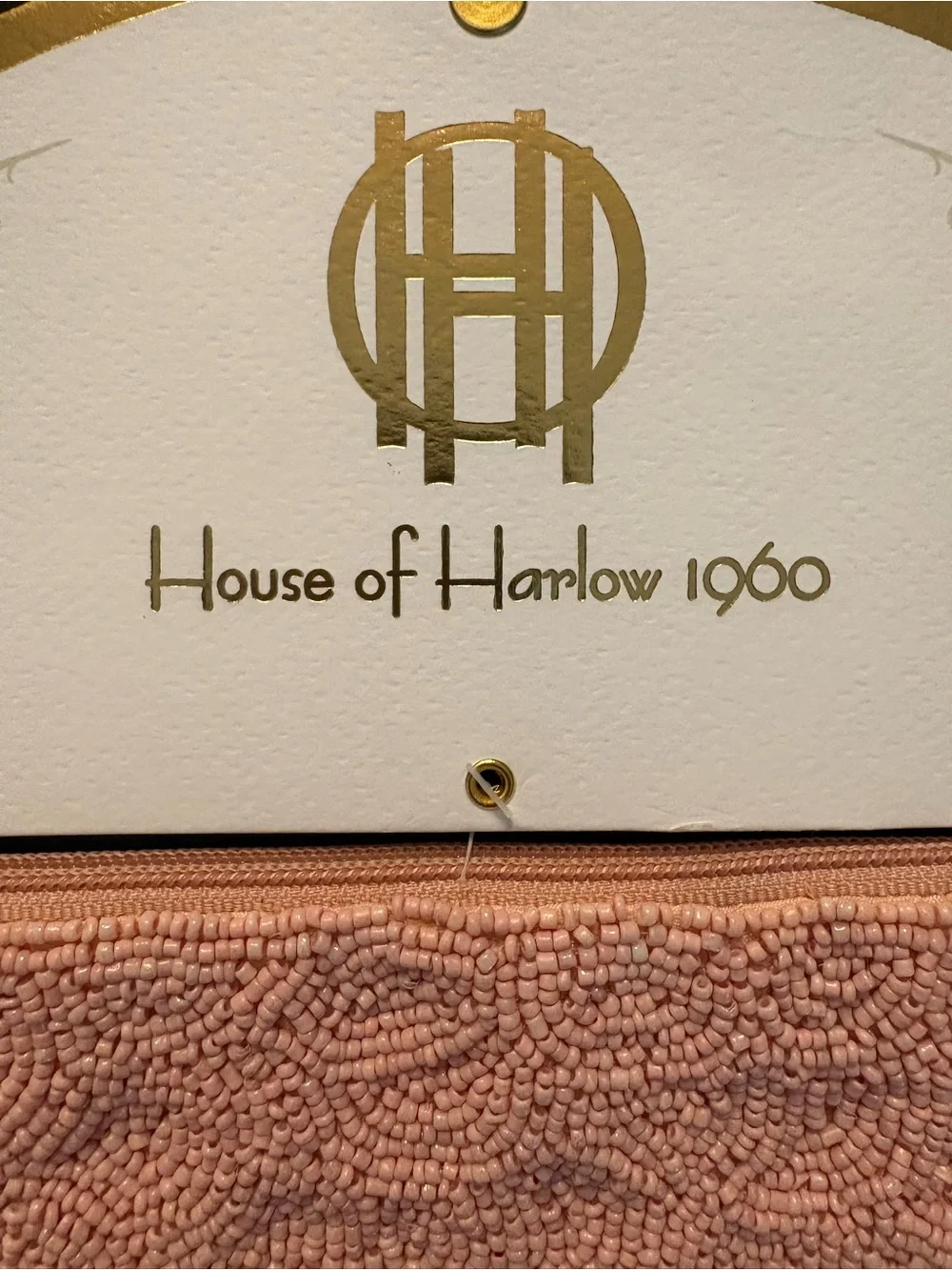 House of Harlow 1960 Pink 'Cheers' Beaded Wristlet/Clutch